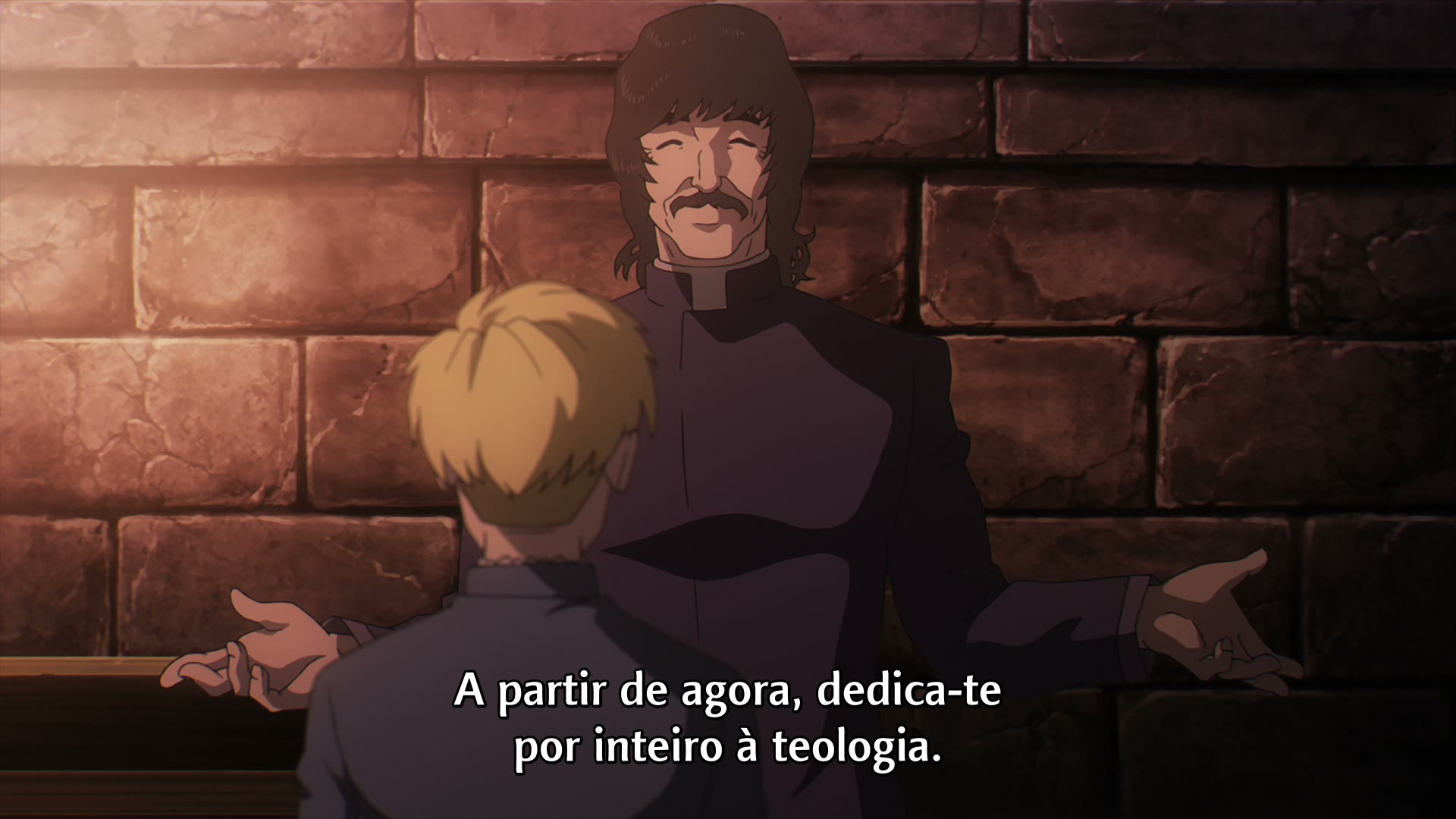 Rafal conversa com um homem que lhe diz para se dedicar à teologia.